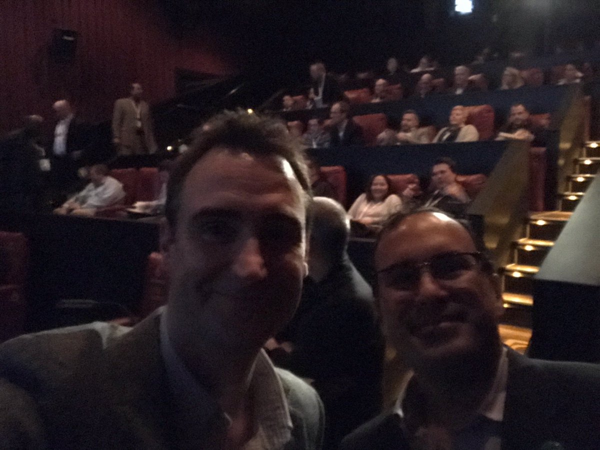 Just about to present with <a href="/jkowall/">Jonah Kowall 🌊✈️👩‍💻</a> in a movie theatre at #Think2019 on ibm.biz/ZAPMConnect 🍿
