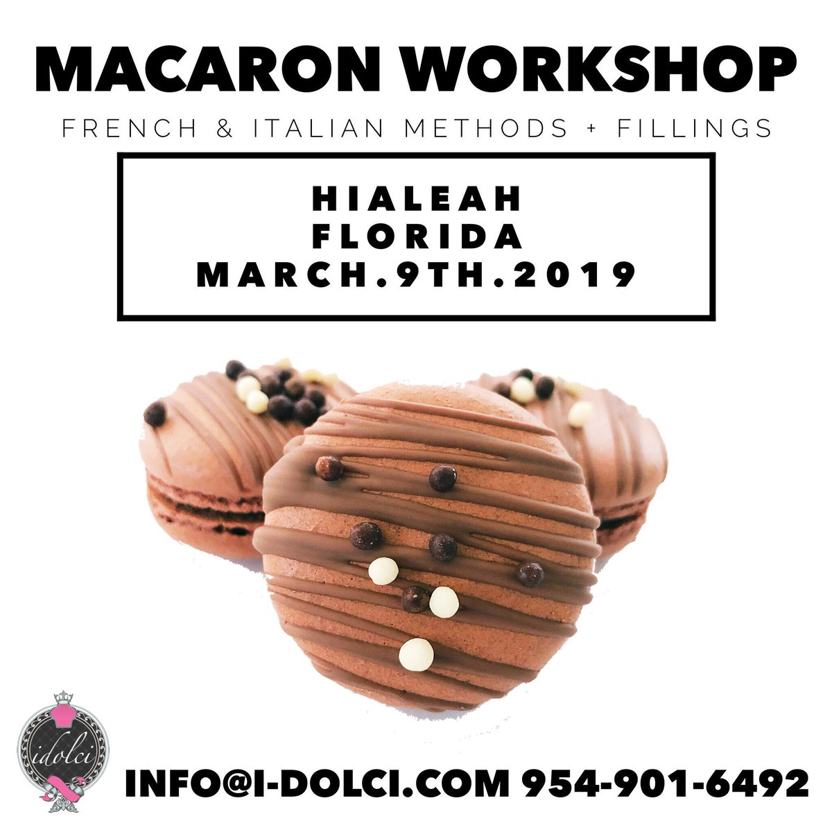 idolci_'s tweet image. MACARON WORKSHOP MIAMI

DATE: MARCH.9th.2019
TIME: 11AM-4PM
LOCATION: HIALEAH, FL
Hosted by @cravingsweetsinc
For more info and to sign up, please contact us:
📧 info@i-dolci.com
☎️ 954-901-6492
#MacaronClass #idolci #Miami #305 #frenchmacaronclasses #classesonthego 
#macarons