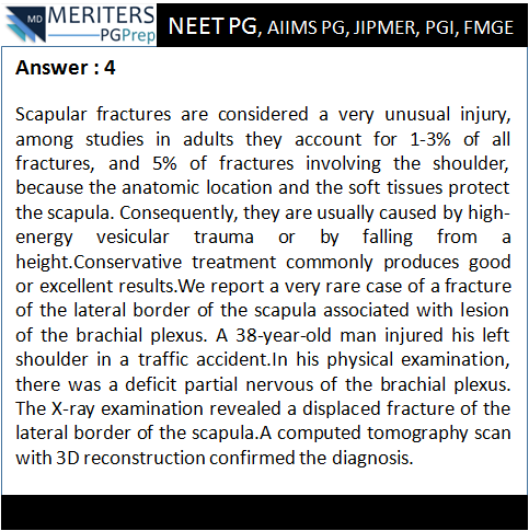 pg_prep's tweet photo. What is your diagnosis?
1. Glenohumeral dislocation
2. Fracture of the humerus and scapula
3. Fracture of the acronium
4. Fracutre of the scapula

#NEET_PG #AIIMS #JIPMER #PGI #DNB #Medicine #PG_Medical_Entrance #NEETPG #MedicalEntrance #Doctor #Medical #PGPrep #ImageMCQs #ENT https://t.co/QVUwF5KjNa