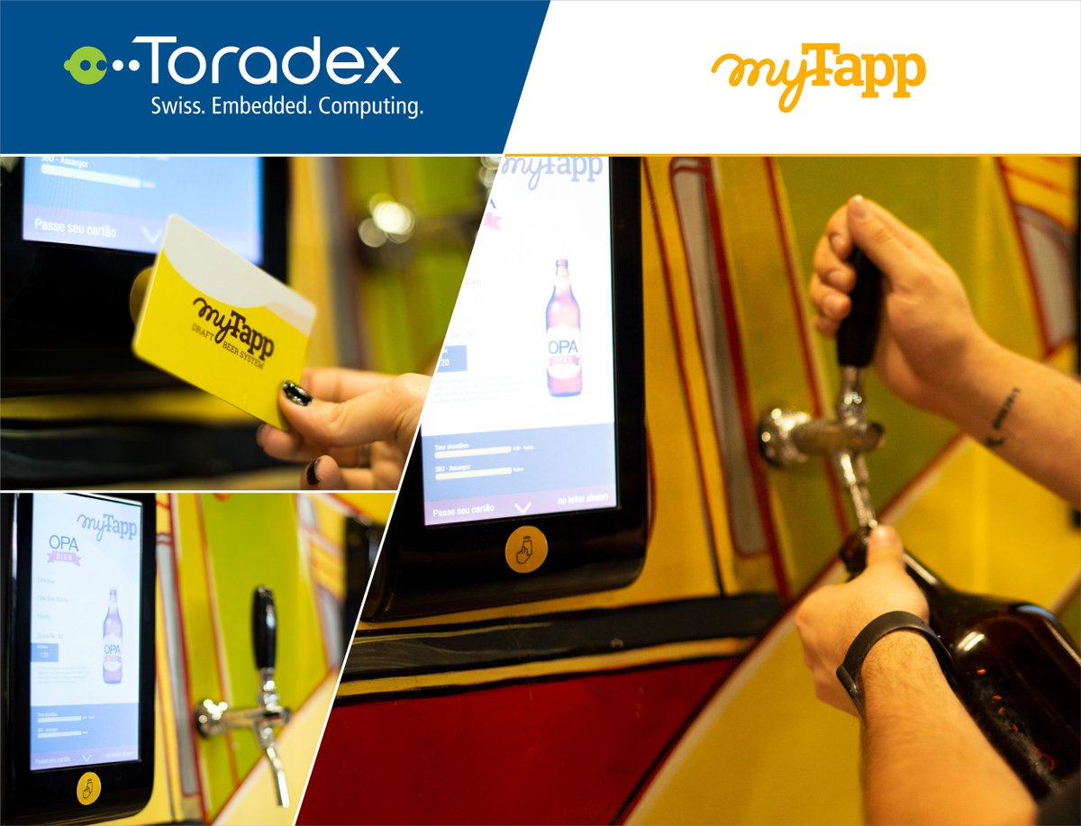 Toradex's tweet photo. Here's one of the many success stories from Toradex! #myTapp, a self-service electronic draft beer tap system. The screen is powered by Toradex's Colibri iMX6ULL SoM. Visit us at @Embedded_World next week to see it. Hall 4, booth 4-410! More @ https://t.co/9ciwM5ed5U #ew19 https://t.co/WH2bFMVj0f