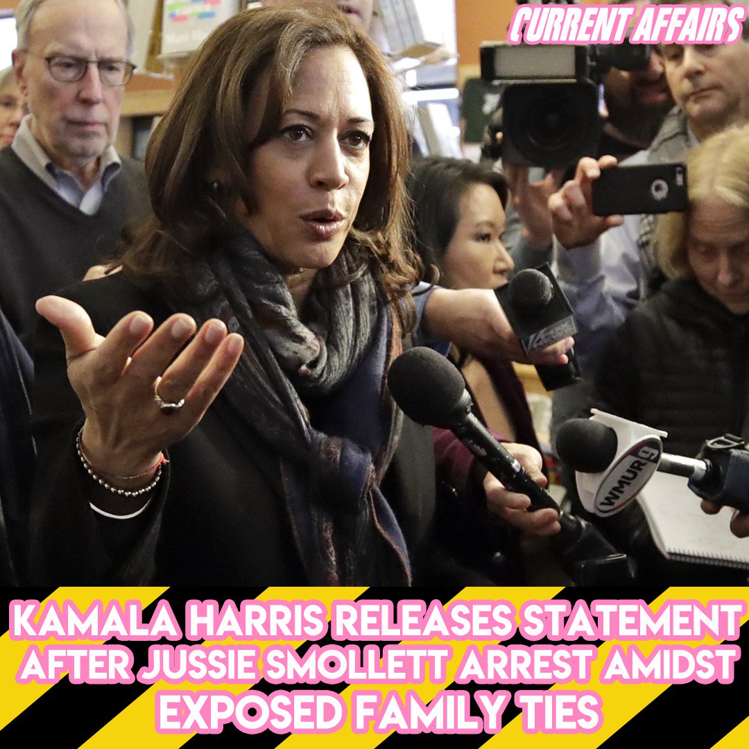BrainstainNews's tweet photo. Kamala Harris released a statement on Jussie Smollett's arrest, sparking concerns over the staged MAGA attack in that Smollet is seemingly her nephew. Hmmm?
Read Here: https://t.co/L6dAMaqQub
#JussieSmollettHoax #JussieSmollett #PoliticallyMotivated #KamalaHarris #JussieGate https://t.co/MAagJCWEt6
