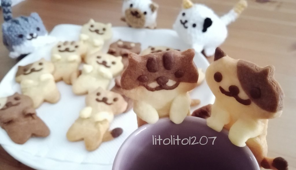 りと ねこあつめ ふちクッキー W 猫の日 にゃんにゃんにゃんの日 ねこあつめ
