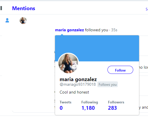 BookSwapSteve's tweet photo. Ohh look, a "cool and honest" new follower! Seems totally legit... I mean who wouldn't want their profile name to include "93179018", has never tweeted but has 283 followers. She's probably just following me because she totally agrees with me on #brexit right.... #WavesHello https://t.co/TmSGwpknl4