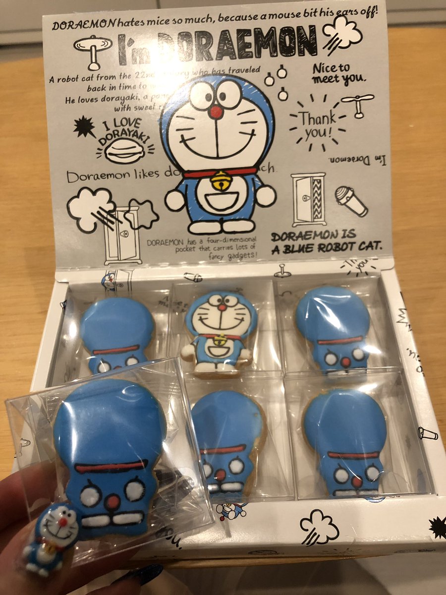 Color Sすずきあい A Twitter ドラえもんのアイシングクッキー 箱のドラえもんとネイルのドラえもんがほぼ同じサイズだった 猫の日