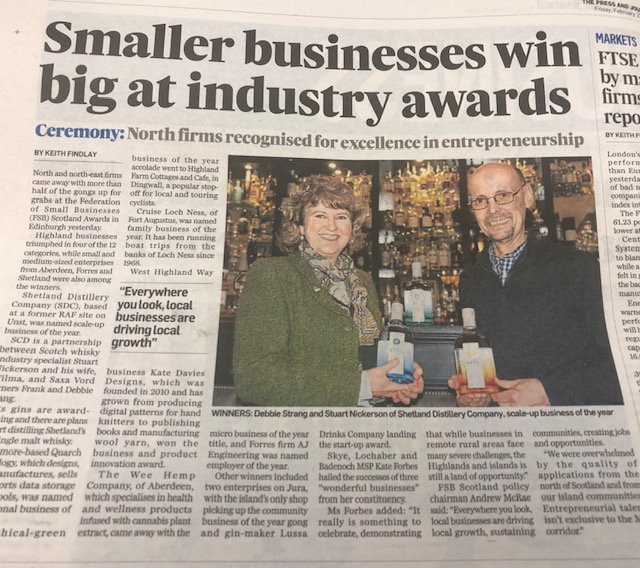 FSB_Scotland's tweet image. Success for north and north-east at #FSBawards - @pressjournal - pressandjournal.co.uk/fp/business/no… &amp;lt; Smashing write up for @ShetlandReelGin @Quarch @mountgerald @nessiehunter @KDaviesdesigns @theweehempco + others + big congrats from @KateForbesMSP