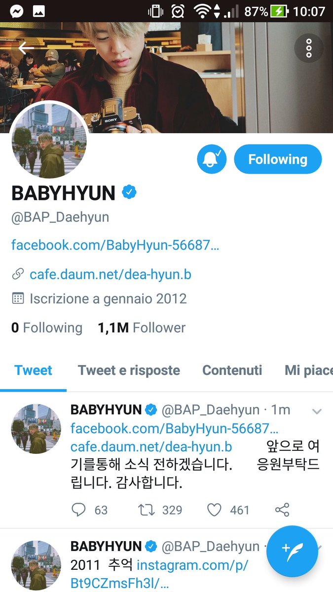 BAP_Italia's tweet photo. Daehyun ha cambiato nome, header e icon di Twitter♡ https://t.co/R4YR5QaGwK