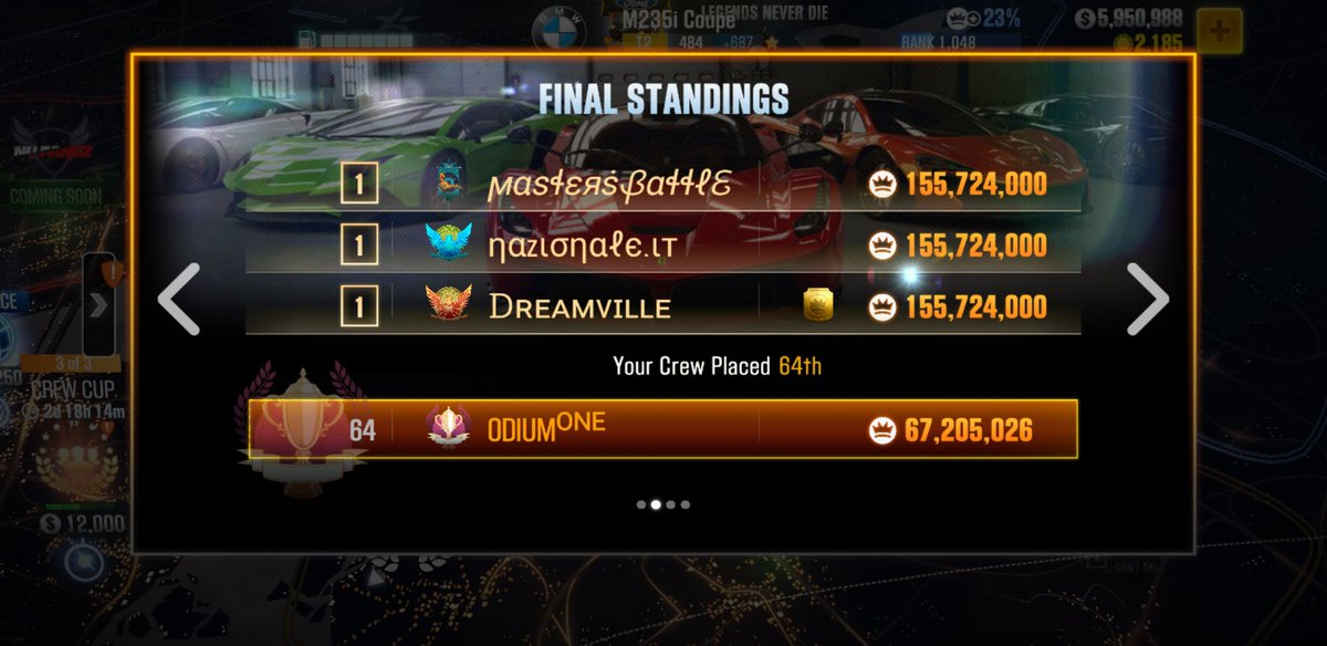 Lioritto's tweet photo. ODIUM One is looking for active racers that can easily do 1.5 M RP/season.🏆 #CSR2 #csr2crew
Benefits:
✔Great communication and friendly crew mates.
✔Well organized family of 5 crews.
✔At least top 100 ranking.
❗DM me if interested. https://t.co/kr51zq759S