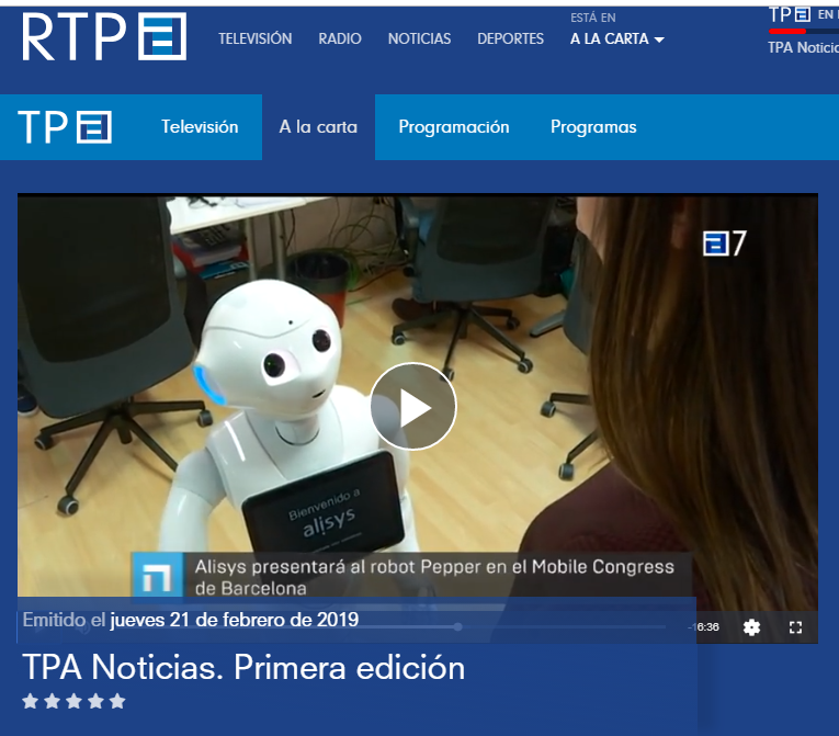 #Pepper y <a href="/alisys/">Alisys</a>  en la <a href="/TPAnoticias/">TPA Noticias</a> para mostrar la aplicación que lee el DNI y registra la transacción en #blockchain #SpainMWC #MWC19 <a href="/redpuntoes/">Red.es</a> (Min 16:35) bit.ly/2TX5ZGF