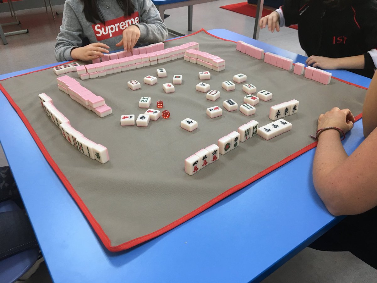 MissFMitchell's tweet photo. Lunch time learning to play mahjong from my #ELLs #ThisLearningLife https://t.co/PzAMGl50wU