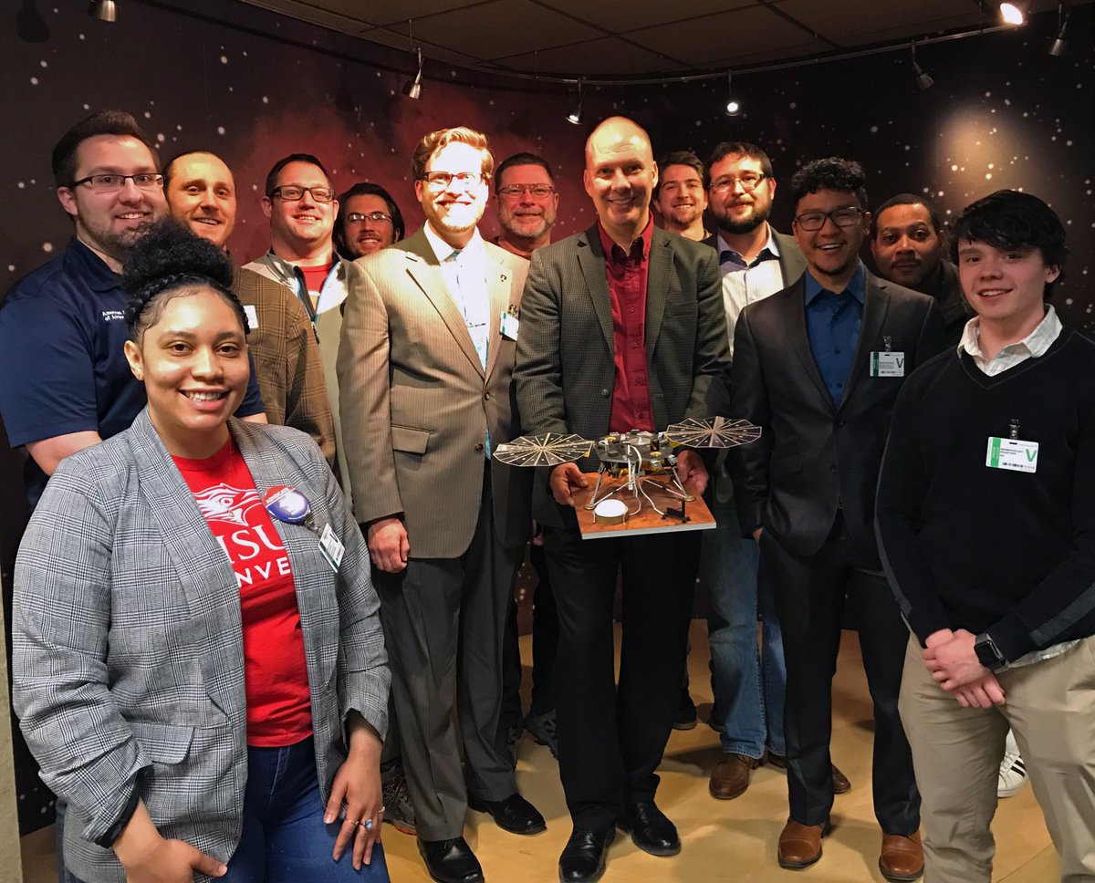 MSUDenver_AIAA's tweet photo. MSU Denver AIAA visits Lockheed Martin Space Systems (LMS) to attend a lecture given by Mr. Stu Spath, InSight program manager and director of Deep Space Exploration at LMS.
20 FEB 2019 #msudenveraiaa #msudenver #lockheedmartinspacesystems #nasainsight #nasa #runyourownroad https://t.co/jGixQmvt9V