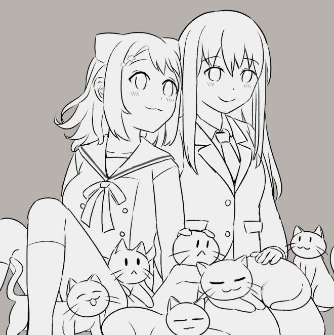 Something for Cat Day!?
Not colored bc no time!?
#猫の日
#にゃんにゃんにゃんの日
#ネコの日
#ねこの日 