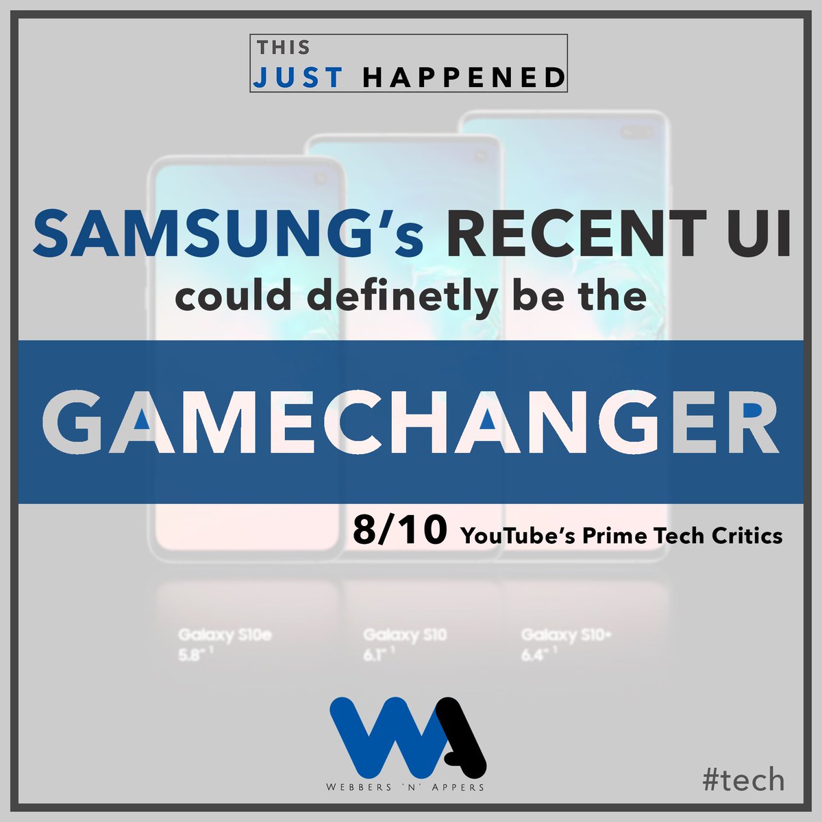 WnA_Official's tweet image. #ThisJustHappened
Could the Recent UI be the Saviour that SAMSUNG truly needed?
You got it right |8/10 YouTuber’s Prime #TechCritics| are indeed impressed with the recent #SamsungUI on the #GalaxyS10!
TechGeek?… We are too!
Have something you would like to share with everyone?