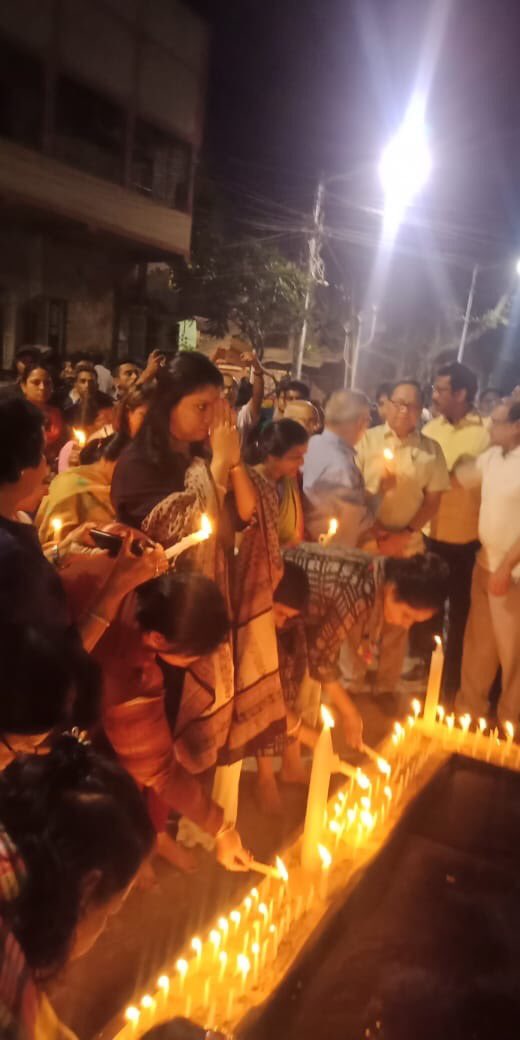 Candle light March to pay tributes to our brave hearted soliders who lost their lives in Pulwama, J&amp; K on 14th feburary with  the residents of Newalipore from Bidya Bharti school, Newalipore to Newalipore Dattu Phadkar Childrens Park through Newalipore Birsa Munda Triangular Park