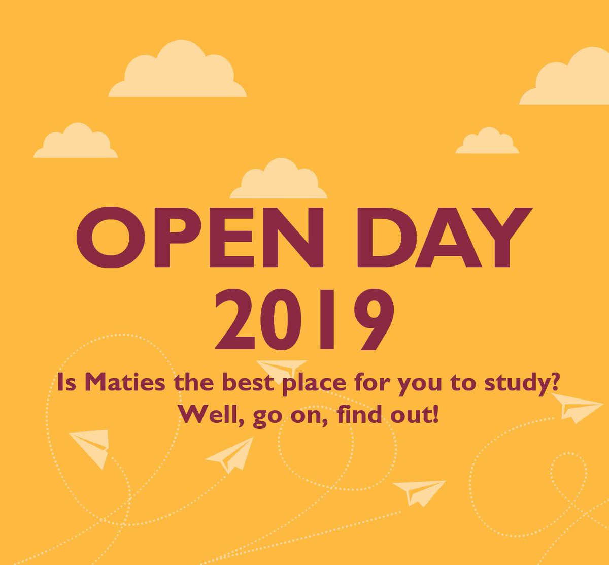 [#SUOpenDay] [#IamSU] Do you dream of being a #Matie? Or want to find out more about that dream career? Well then, go on and visit the Open Day tomorrow between 08:30 - 16:00. For more info visit maties.com.
