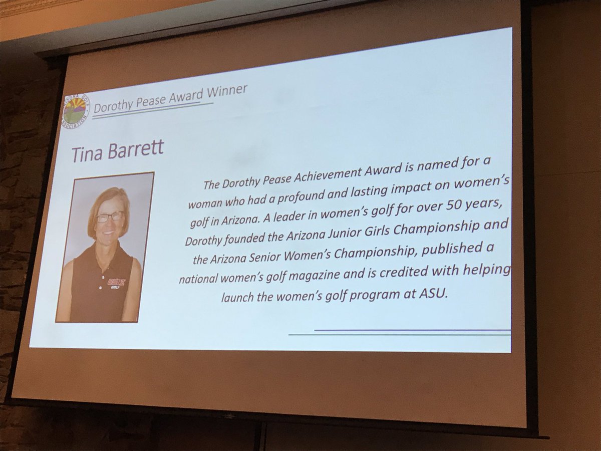 HughUnderPar's tweet image. Congratulations #TinaBarrett for being the recipient of the #DorothyPeaseAward 👏🏽😎🌵 @TotallyTinaB @GirlsGolfofPhx @AZGOLFassoc @JuniorGolfofAZ @azwomensgolf @TheFirstTeePhx @LongbowGolfClub @OUAZSpirit @OUAZGolf #Awesome #Rockstar