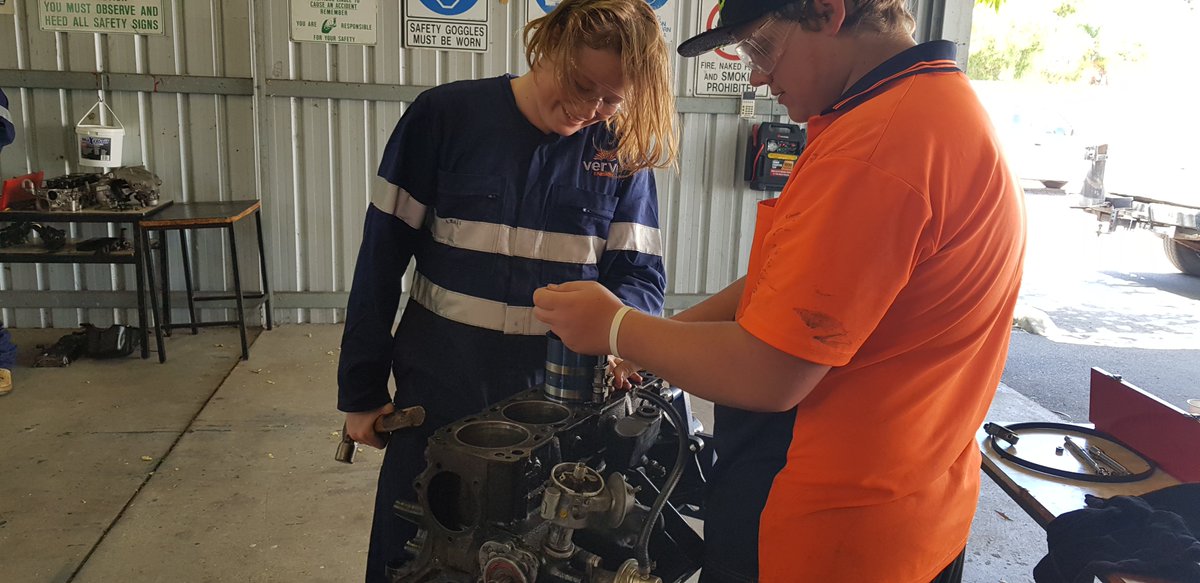We're all smiles! 😊Cert I Automotive students @kensingtonpcyc are loving their new equipment. Many thanks to the support of @lotterywest #wapcyc
