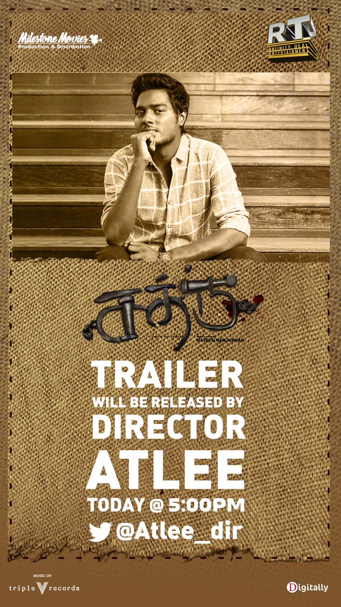 Director Atlee To Release The Trailer Of Sathru Featuring Kathir And Srushti Dange In Lead 