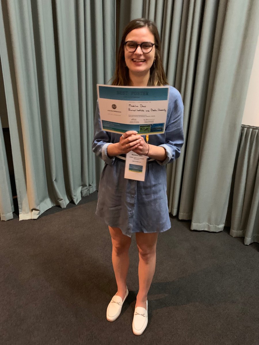 Tania de Koning-Ward (@taniadkw) on Twitter photo Congrats to our PhD student Maddy Dans <a href="/CMMR_Deakin/">C-MMR @ Deakin Uni</a> <a href="/BurnetInstitute/">Burnet Institute</a> for winning best student poster at #LorneIandI conference. Congrats to our PhD student Maddy Dans <a href="/CMMR_Deakin/">C-MMR @ Deakin Uni</a> <a href="/BurnetInstitute/">Burnet Institute</a> for winning best student poster at #LorneIandI conference.