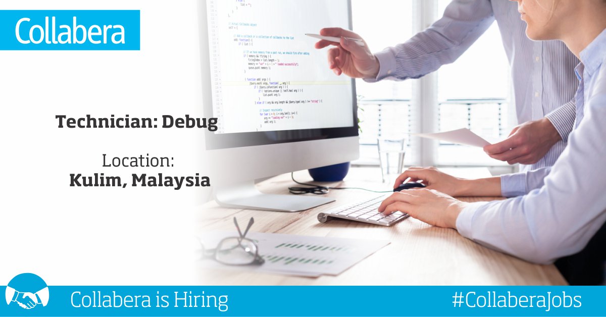 Collabera_MY's tweet photo. Looking for a change? Here is a great opportunity for #Technician: Debug to join our client team in #Kulim #Malaysia

Apply now: https://t.co/dn73eEtpq5

#talentacquisition #recruiting #recruitment #technology #careers #engineeringjobs #jobsinMalaysia https://t.co/EeJ17WqOe1
