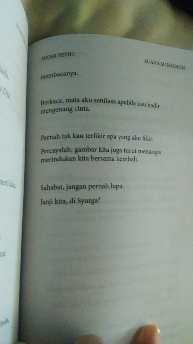 Sahabat ialah yang ketika bersama dengan kita dia menguatkan kita dan apabila dia tidak berada di sisi kita, dia tidak lupa untuk menyebut nama kita dalam doanya..🌼

p/s; done baca📍💯

@PendakwahCute