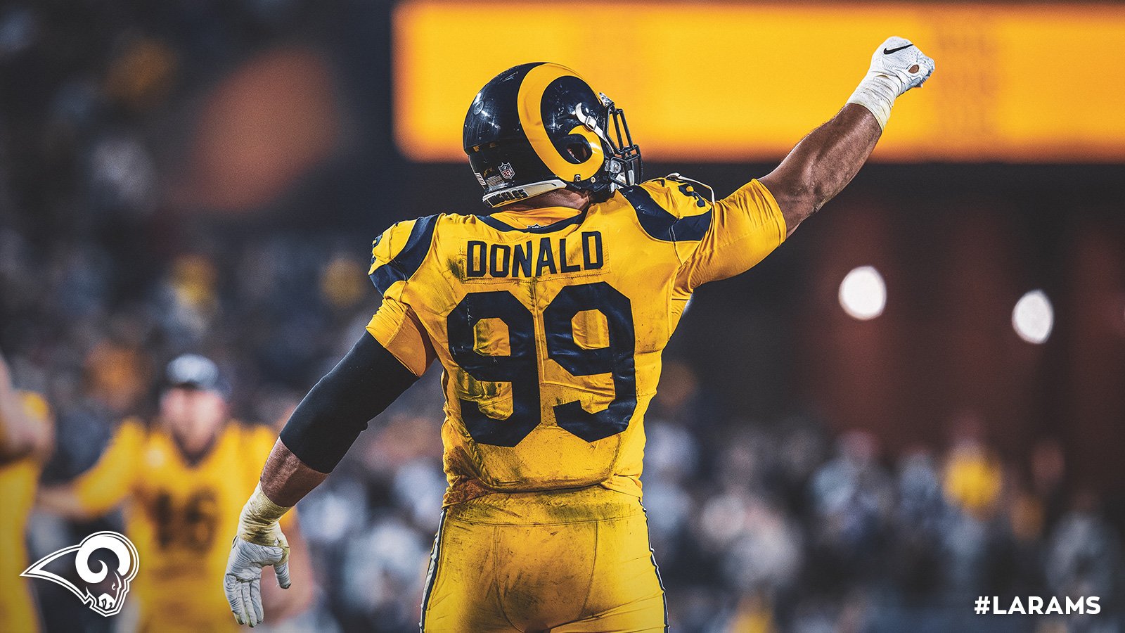 Los Angeles Rams on X: Finishing off #ThankYouRamsFans giveaway week with  a 💥! Follow + RT to enter for a chance to win an autographed  @AaronDonald97 color rush jersey! Rules 📝 »