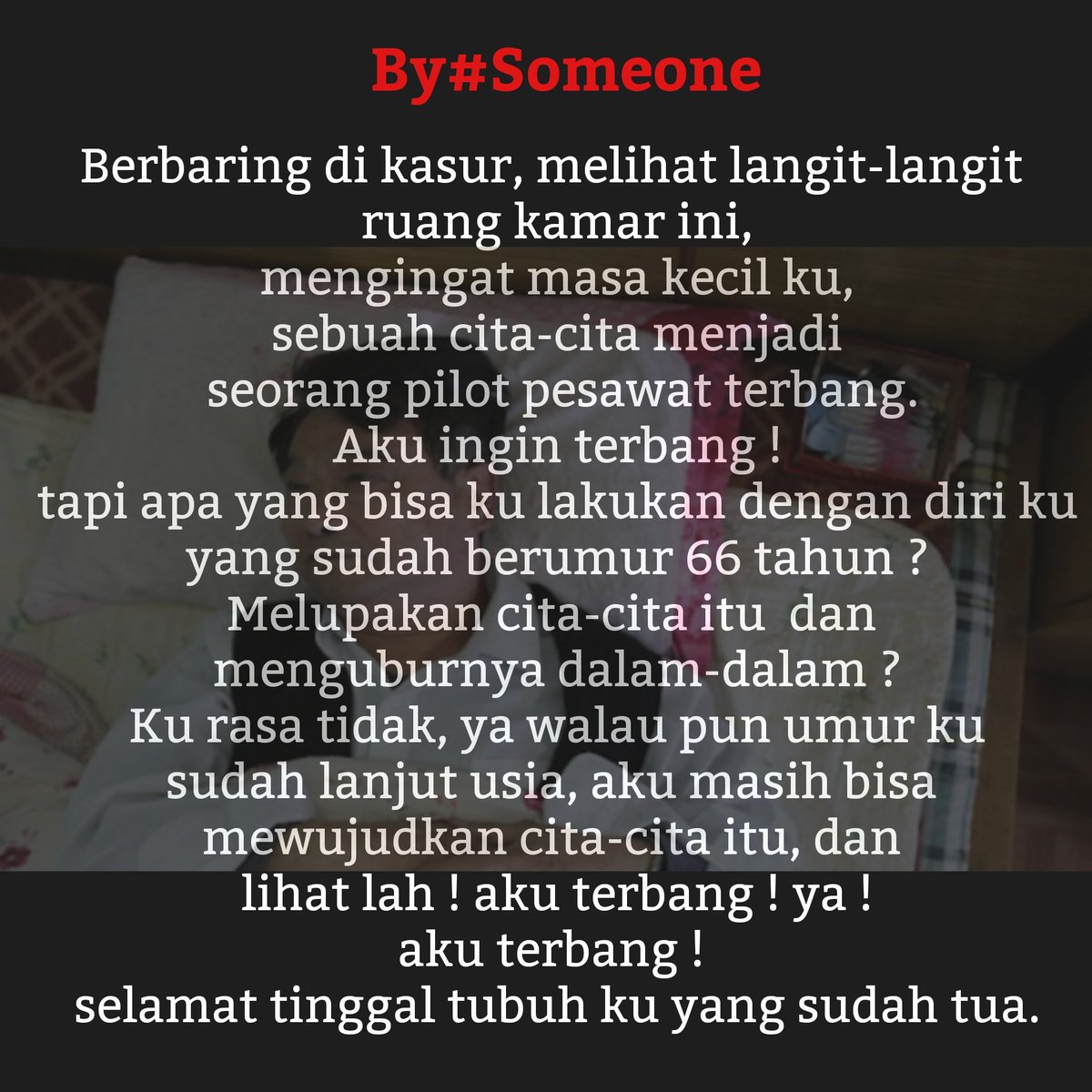 LahSeterah's tweet photo. By#Someone
#terbang #pilot #citacita #budayakanmembaca #fiksi #fiction #fictional https://t.co/33XS3opoL4