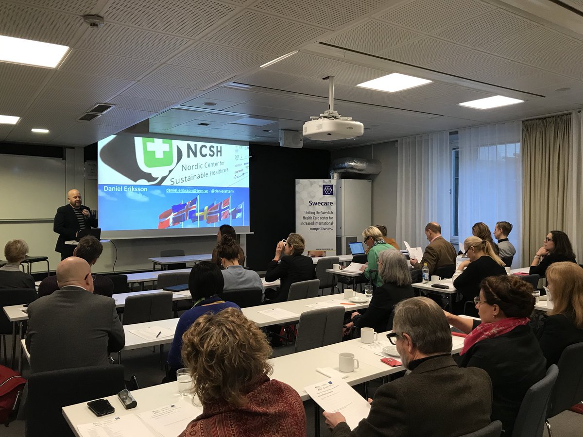 #HappeningNow Workshop tema "Världens hållbaraste sjukvård 2030" har precis börjat! <a href="/MariaHelling/">Maria Helling</a> <a href="/MAnnerlingSwahn/">Mikaela Annerling</a> och @DanielatTEM inledningstalar. Nordic Center for Sustainable Healthcare,  @MarieatTEM #NCSH <a href="/SwecareSweden/">Swecare</a>, <a href="/MediconVillage/">Medicon Village</a>, <a href="/medeoninfo/">MEDEON</a> <a href="/SahlgrenskaSP/">Sahlgrenska SP</a>