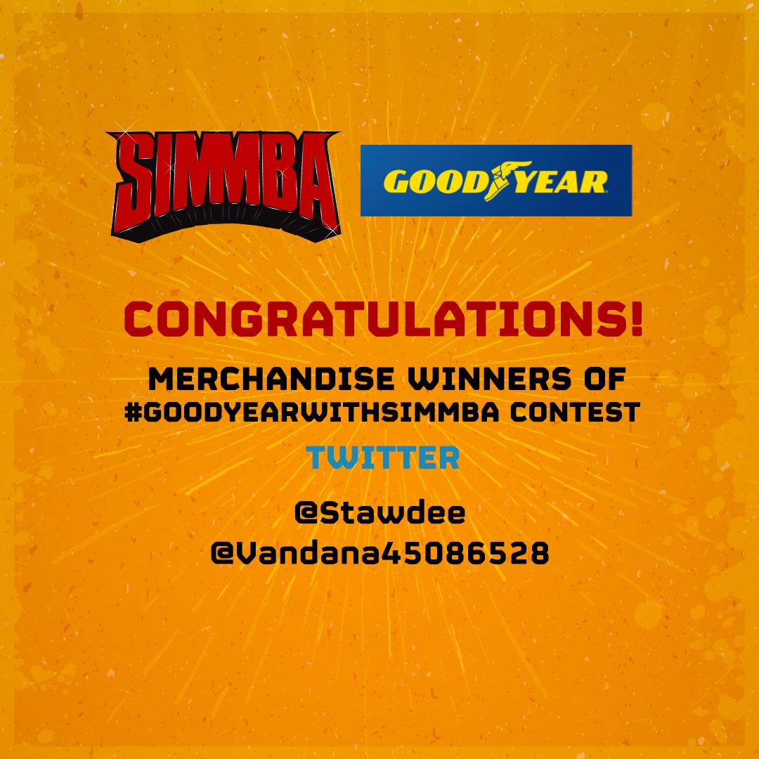GoodyearIndia's tweet photo. The lucky ones got the movie vouchers but the luckier ones get the #GoodyearWithSimmba merchandise too. Congratulations @stawdee and @Vandana45086528 on being the winners of the contest. https://t.co/uvNQhUW8yE