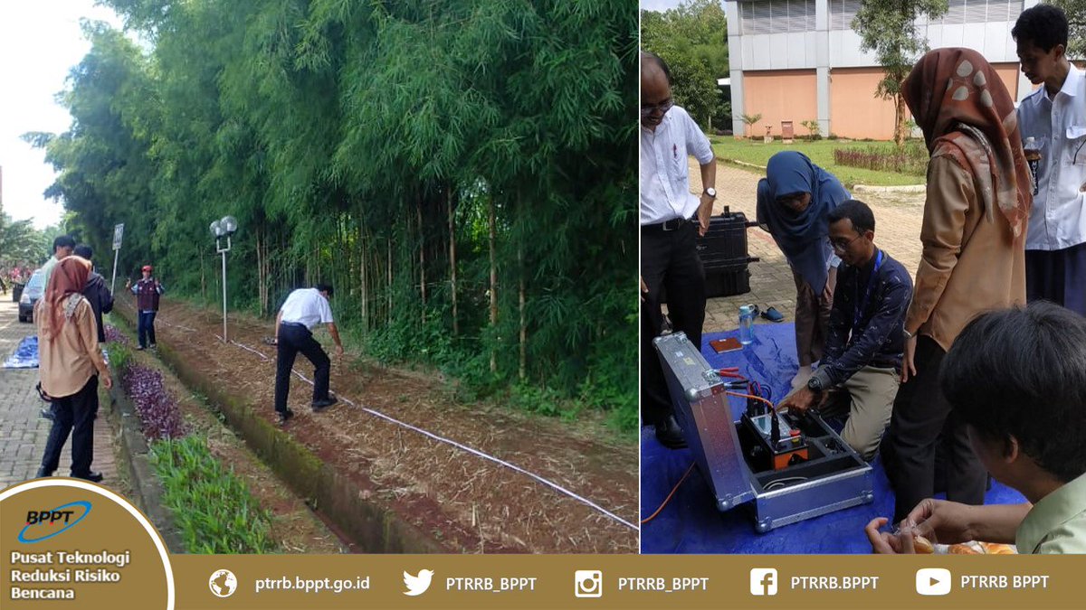PTRRB_BRIN's tweet image. 21 febuari 2019, CPNS PTRRB didampingi para senior, melakukan latihan Geolistrik menggunakan alat Ares G-5 di belakang Gd. Geostech. Latihan ini dilakukan untuk mendukung pekerjaan survei dengan Geolistrik untuk kawasan Longsor #bppt_ri #TPSA_BPPT #PTRRB