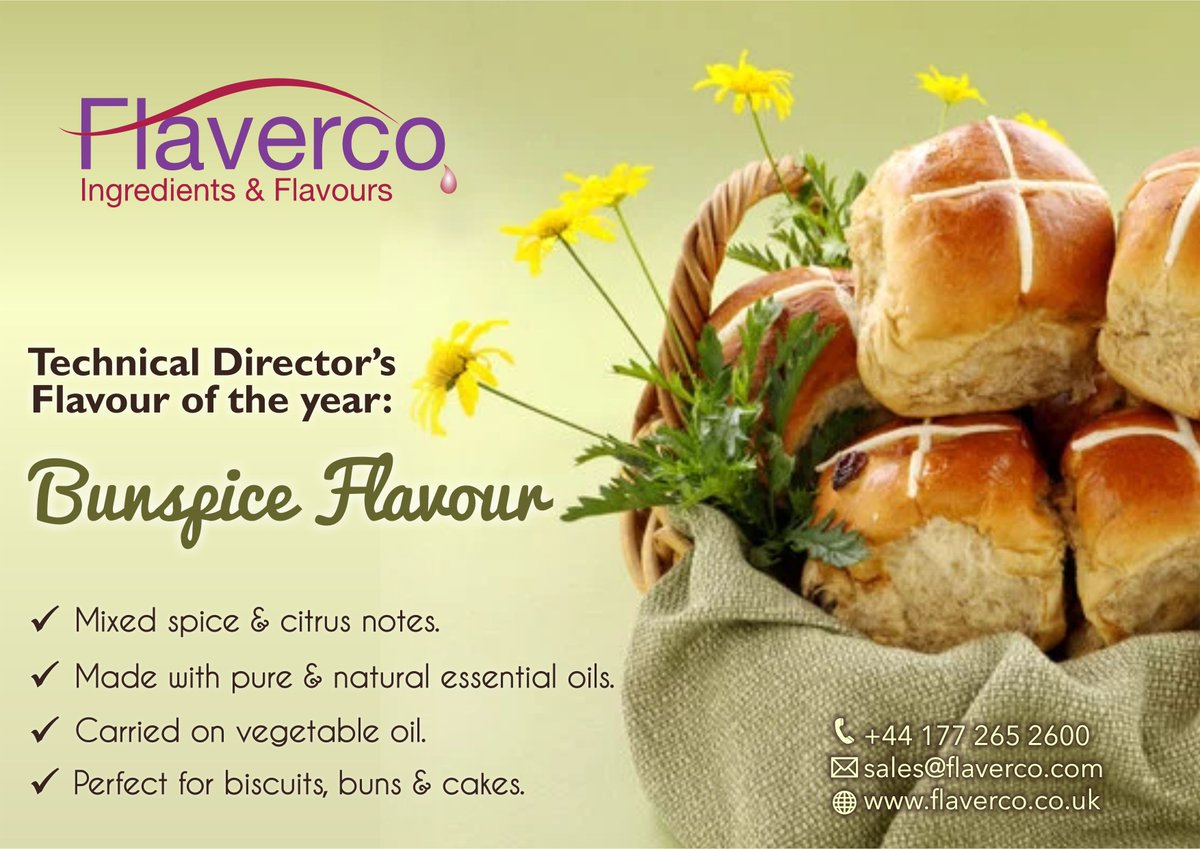 Presenting our most awaited "Technical Director's Flavour of the year" 
It's the Bunspice Flavour for this year which is perfect for all biscuits, buns and cakes. Try a sample now; you will definitely want more! #Bunspice #FoodFlavouring