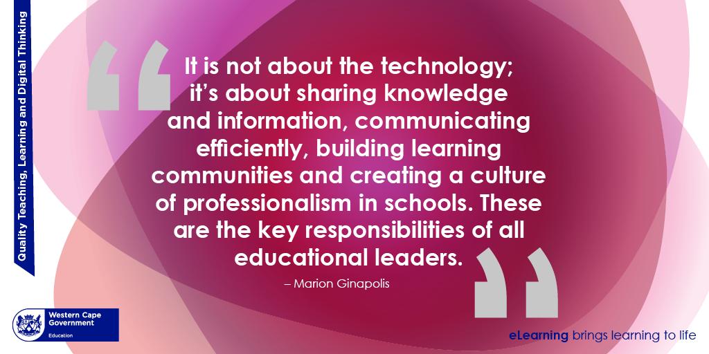 Technology can be 1 of our greatest assets in nurturing a knowledge&information sharing culture.Fostering a culture that embraces knowledge sharing is one that helps fill information gaps,scale output, improve productivity,&stimulate the leadership. @WCEDnews @WCED_HOD #sharing