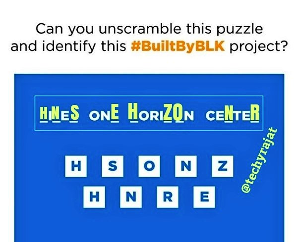 @BLKConstructs Ans) 👉 HINES ONE HORIZON CENTER 👈

 #BLKSurprise #ContestsByBLK  
#ProjectsByBLK #ContestQuiz 

Tagging🙌
@komal6069 
@Rajesh87577443 
@Bintatweets 
@jeet896 
@Anuj49Sinha 
@ravikumar533 
@gagangupta1822
@zoyachettri 
@merlin8thomas 
@kumar2212 
@shounak_bafna 
@florine_fk