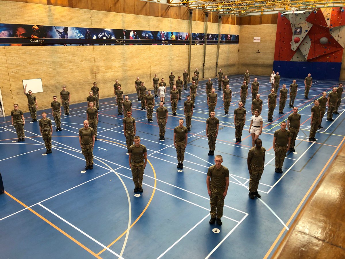 HMS_Raleigh's tweet photo. They have nearly cracked week one and here are the #Cunningham34s during their first Initial Military Session.  Over the next 10 weeks they’ll become very familiar with this discipline method of fitness.  @HMSSutherland #NAVYfit https://t.co/vjmJIF1E5l