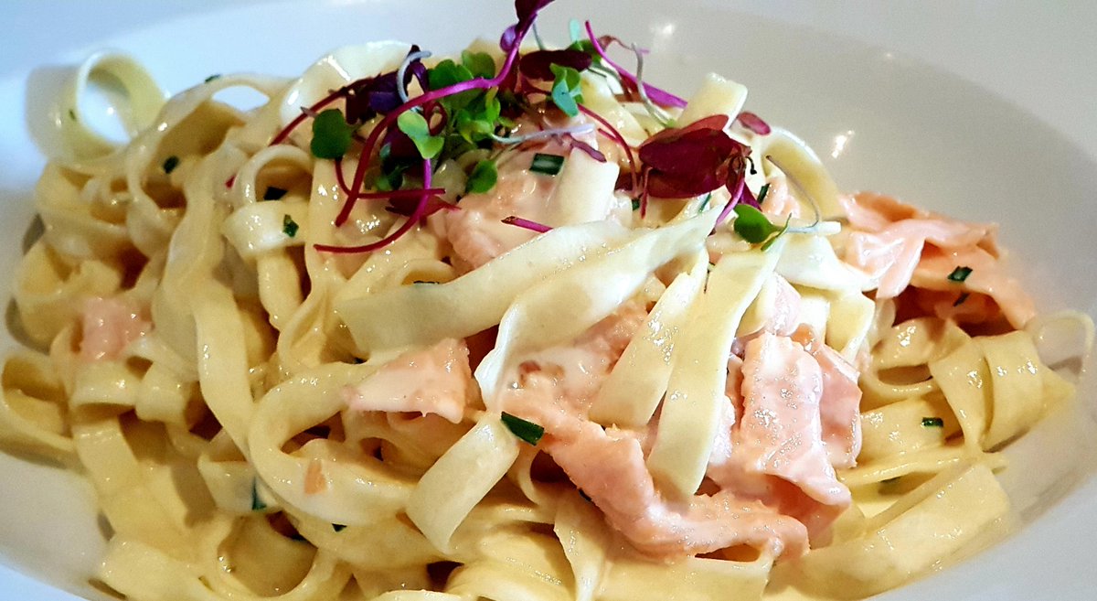 Smoked salmon with fresh homemade tagliettele! #foodies #delicious #yum