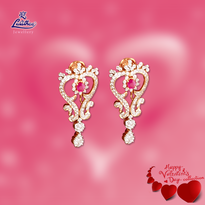 Pink diamond studded Earring to Rejoice You! For more collections visit - lalithaajewellery.com. #DiamondStud #DiamondStuddedEarring #DiamondEarring #EarringsCollection #ValentinesJewelleryCollection #ValentinesDayCollection #ValentinesDay #LalithaaJewellery
