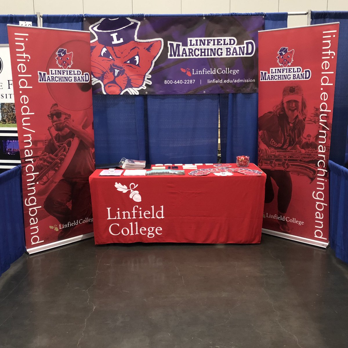 If you’re attending the Northwest Music Educators Conference in Portland come visit us at booth 109 this Friday and Saturday! #lmb #collegemarchingband #LinfieldCollege