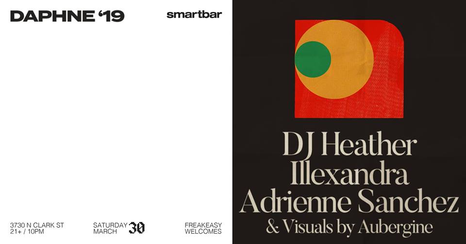 djheather's tweet photo. #JustAnnounced #Daphne X #Freakeasy #SatMarch30th @SmartBar #Chicago 💥 https://t.co/nJcTx2YPqX