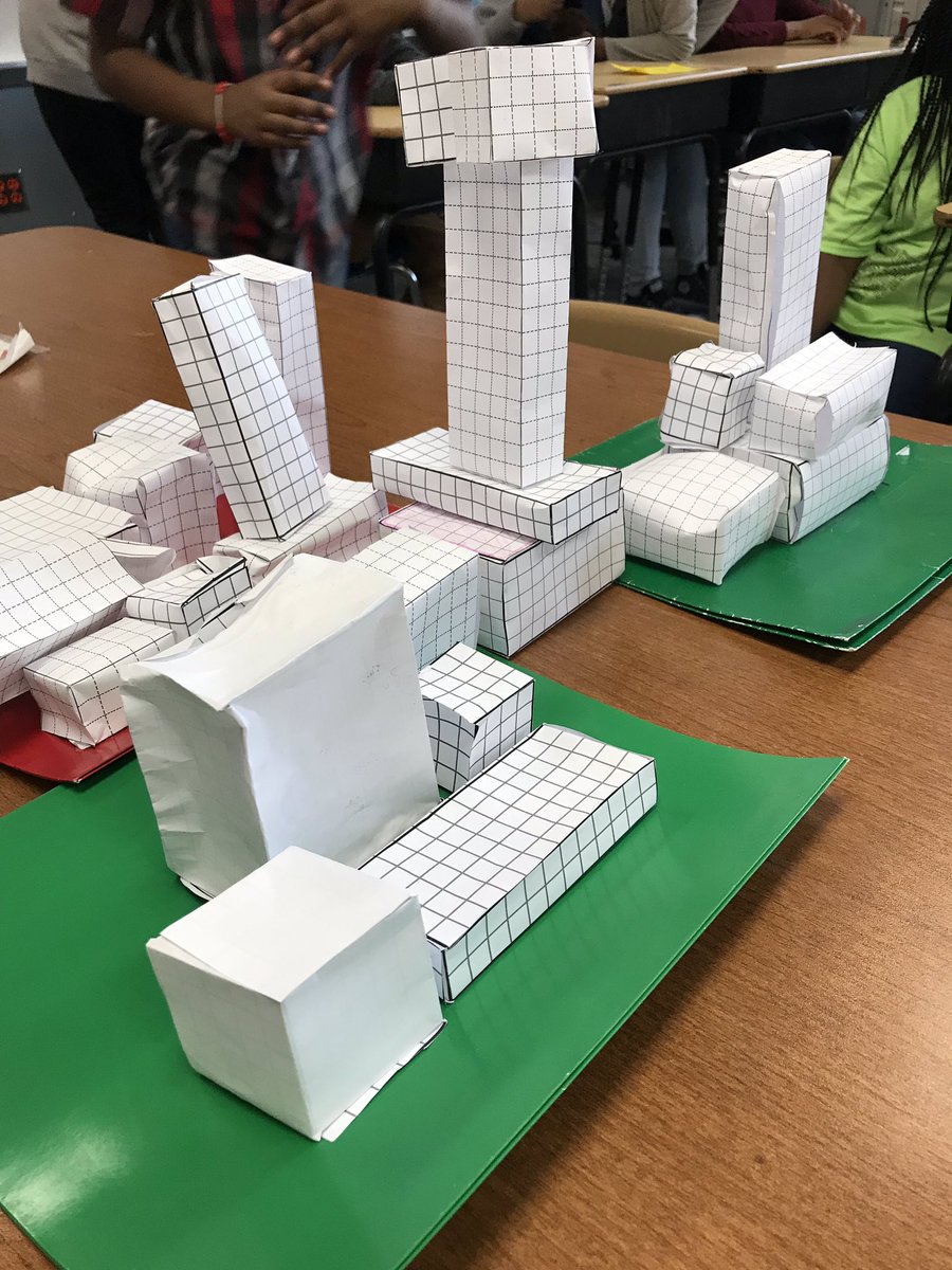 MissSabol's tweet photo. This Valentine’s Day we were showing our love for volume by designing sculptures with rectangular prisms!  Such a great visual for length, width, and height. Our largest sculpture was 973 cubic units! #CIArocks #WEaretheKey https://t.co/n9edbssAMH