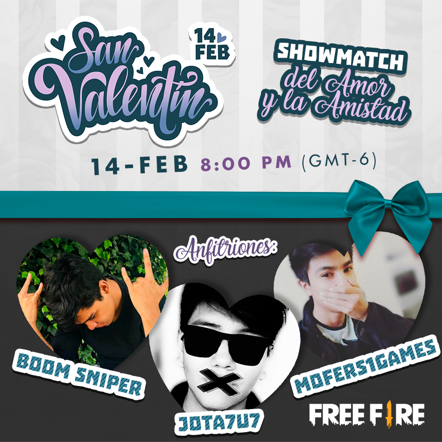 💖¡¡HOY STREAM DE SAN VALENTÍN!!💖
Con <a href="/BoomSniper_/">BOOMSNIPER</a>,<a href="/Jota7u7/">el cacas</a> y <a href="/MoferArt/">Mofers1 [GMS]🐼 :'D</a>💕

⏰HOY a las 8:00 pm tiempo de México (GMT-6)
(Recuerda convertir el horario dependiendo de tu país)

ENTRA a sus canales:
👉 bit.ly/BoomSniperYT
👉 bit.ly/Jota7u7YT
👉 bit.ly/Mofers1GamesYT