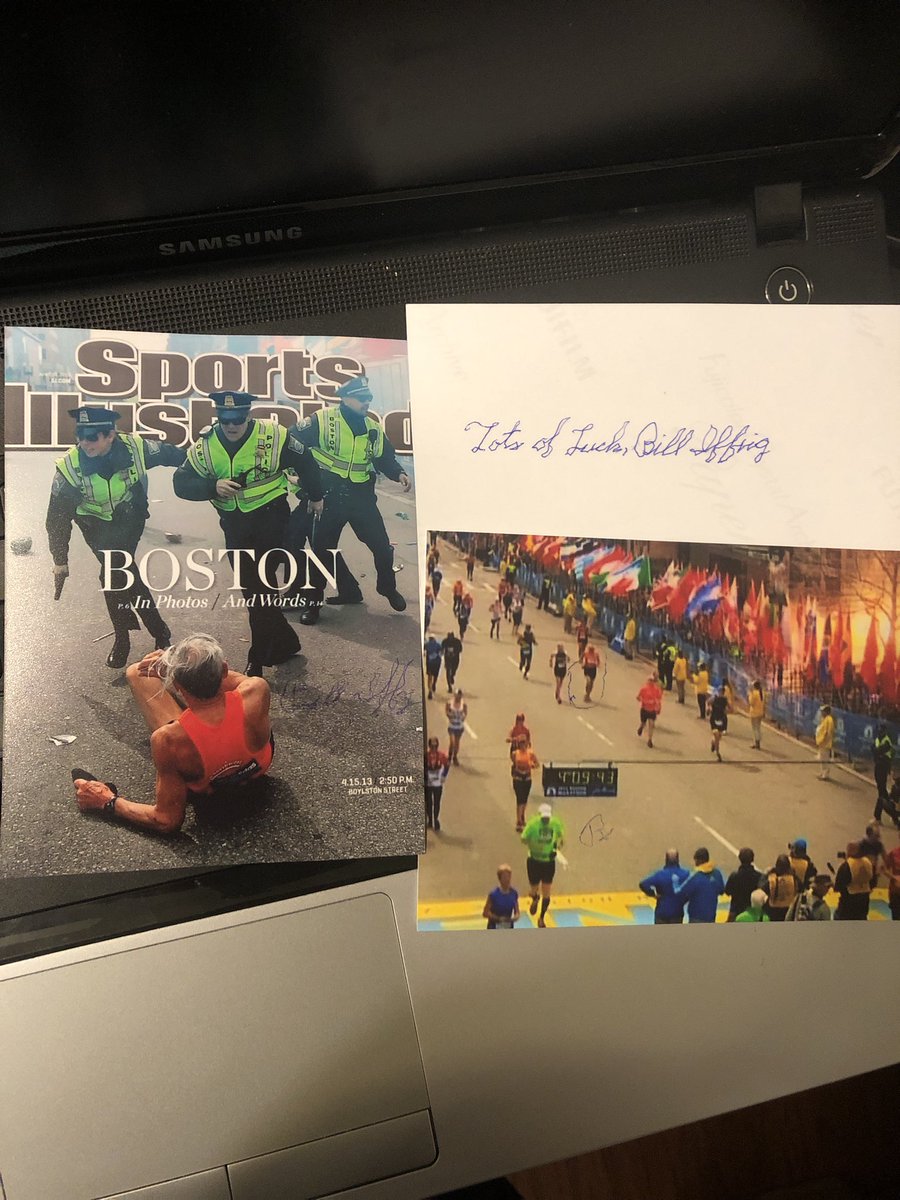Great history success 
Bill Iffrig -the 78 year old marathon running in Boston who was blown down by the second explosion. Seen in the picture featured on the cover of Sports Illustrated. He finished the race #ttmsuccess #autograph #bostonmarathon #bostonstrong #sportillustrated