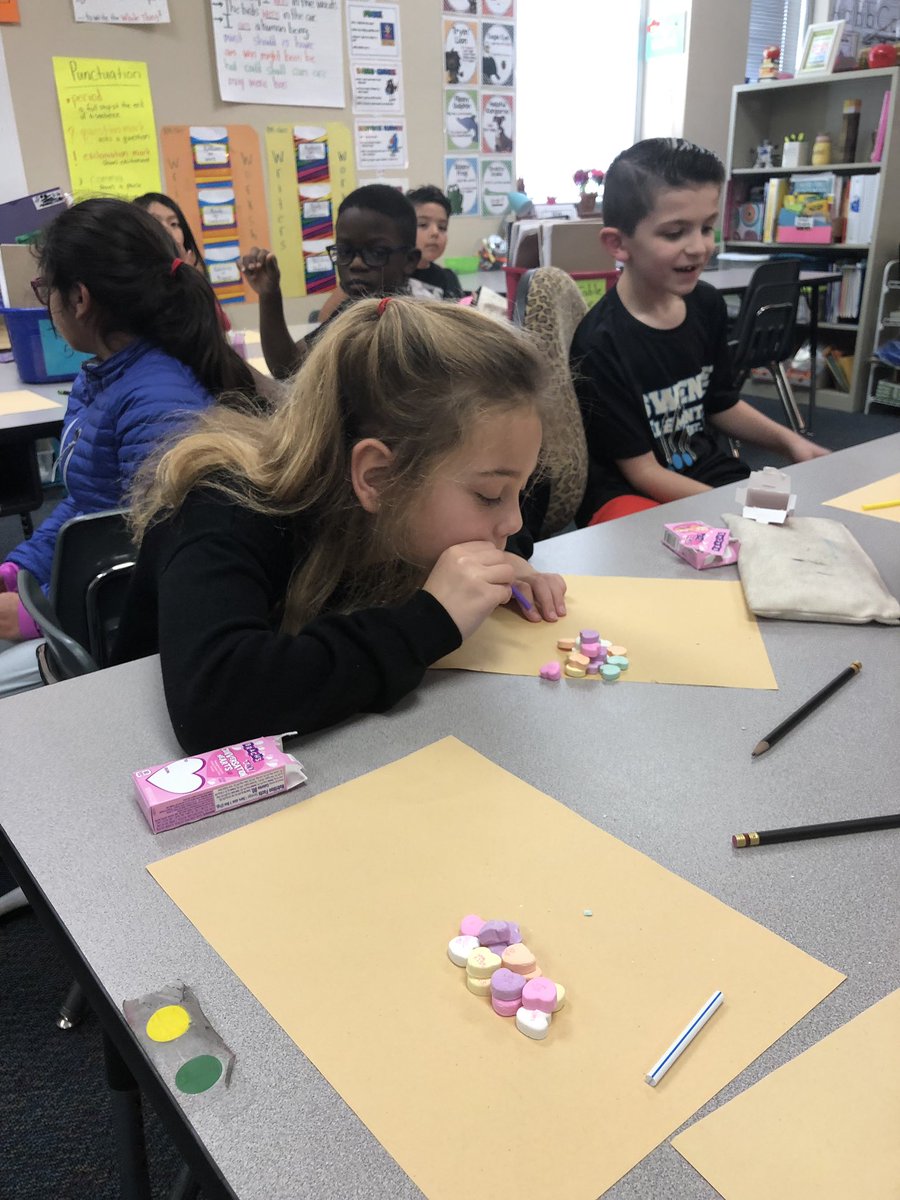 BrendaMerrbach's tweet photo. Valentine Day fun! Who can build a Valentine candy wall that can withstand wind from a straw? These awesome kids can! They even found out that you can write words with candy hearts 🥰. #Swenkeproud #CDISDspirit https://t.co/i2tb6hzvCp