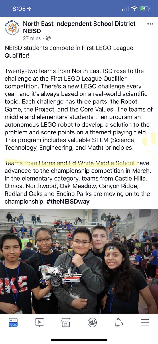 MrsFlowers_3009's tweet photo. Soooooooo proud!!! DATA is 1 of only 2 @NEISD Middle schools to advance to the next round!!! And both of our teams are going!!!! @firstlegoleague @dataedwhite @McKs_PIT @i_r_bookworm @RootEdSA #theDATAway #DATAdoes #rootedDATA #theNEISDway #DATAnauts #DATAbots https://t.co/PImQeZ1nzM