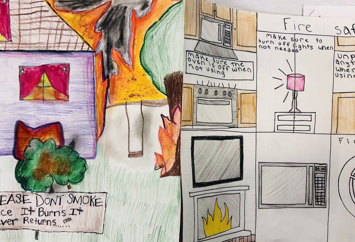 RebeccaEwellART's tweet image. Ecstatic to submit my talented art students art work to the Arson Watch Fire Prevention Poster Contest 🔥 #arsonwatch#talentedartstudents#inittowinit🎨