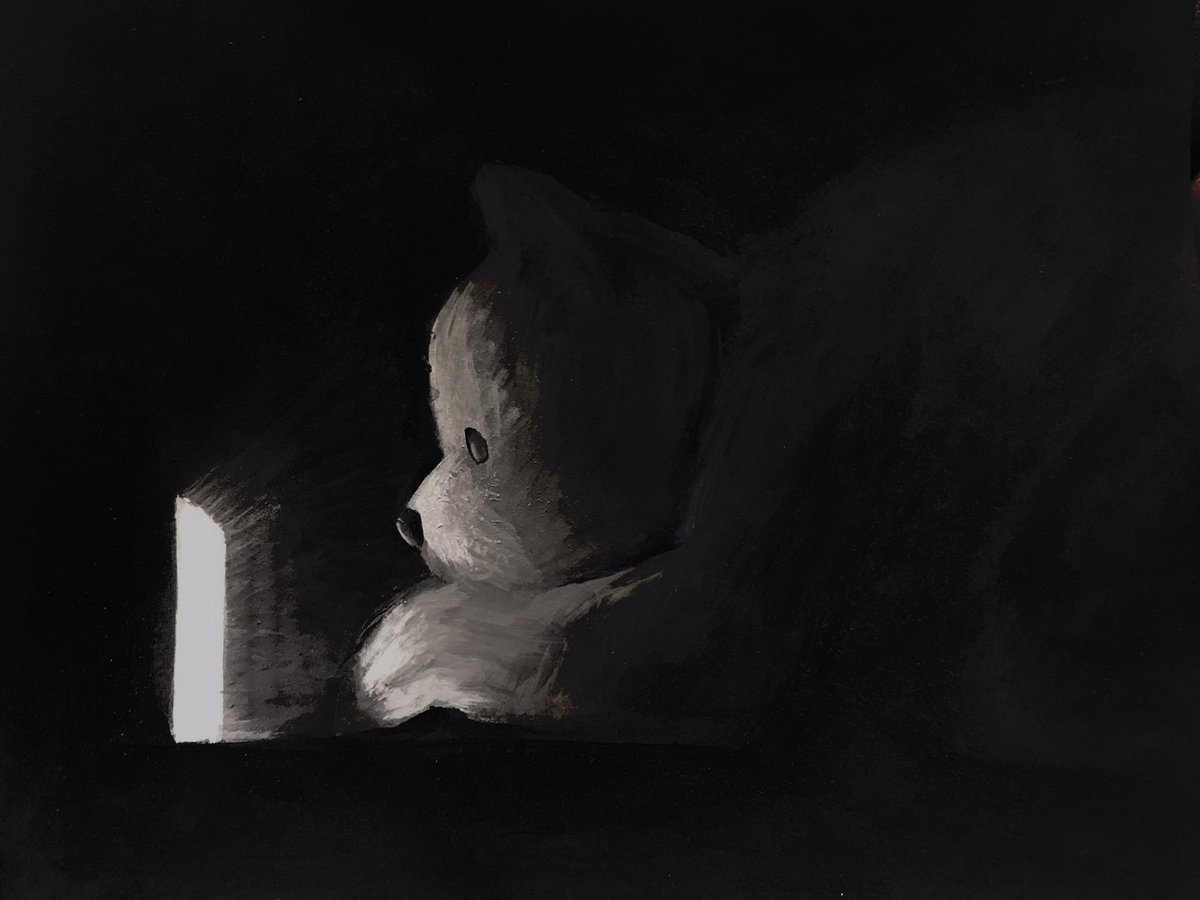 lukechueh's tweet photo. “Inside Looking Out” new work created for my upcoming show “Between Black and White”, hosted by @rotofugi opening March 2nd. #lukechueh #blackandwhite #blackandwhitepainting #itsdarkinside https://t.co/wuia3ZofC4