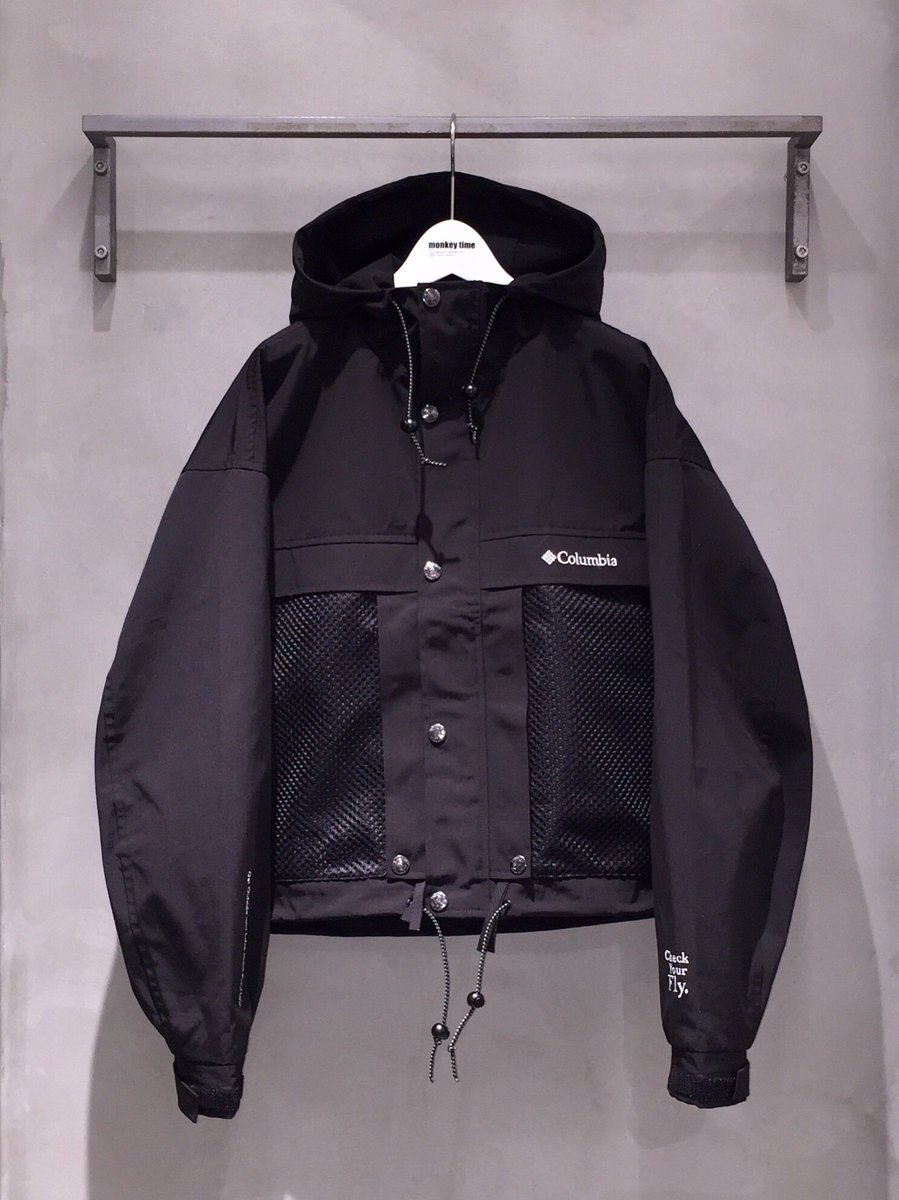 Columbia / ×MONKEY TIME/フーデットジャケット/S/ポリエステル/BLK/220 PM0190 monkey time Teams Up with Columbia's Black Label for an Outdoor
