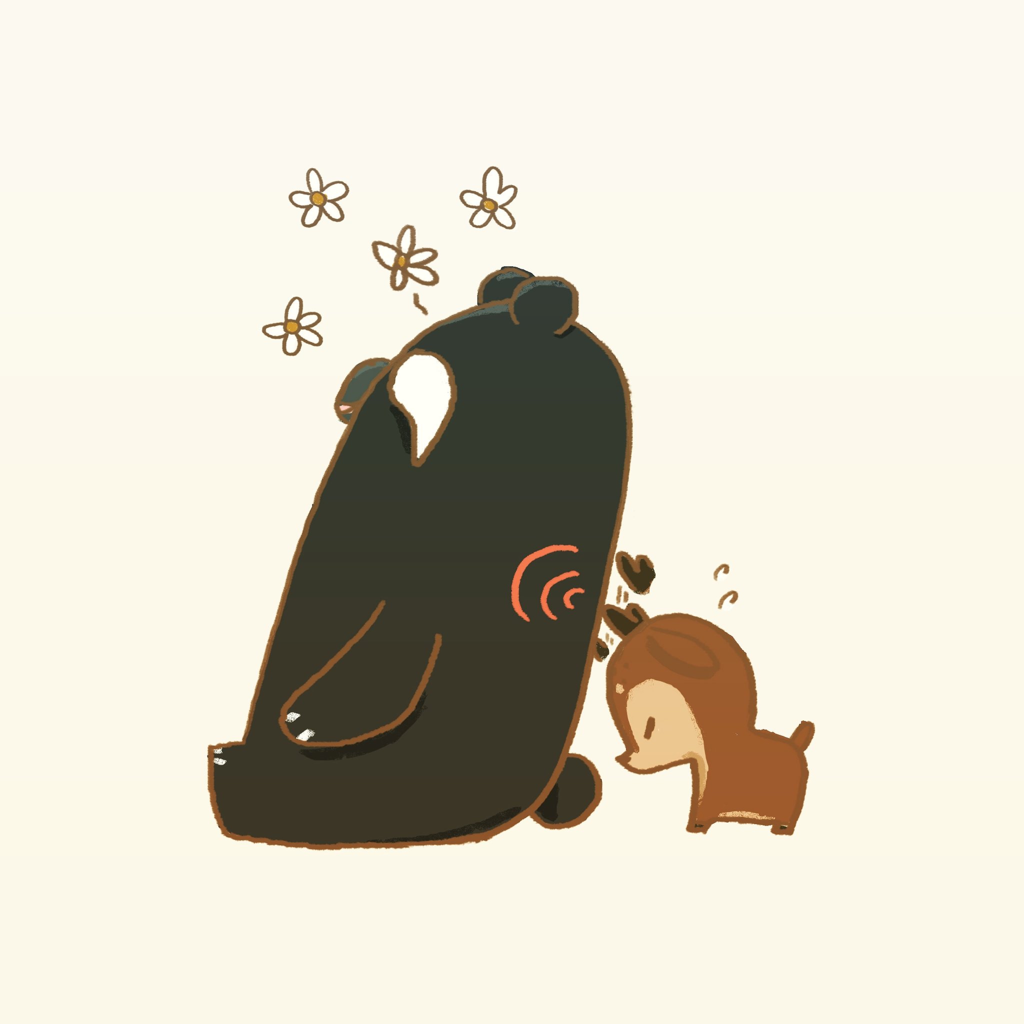 啊 動物 小竹按摩 最近作者覺得自己年紀大了需要給人按摩阿 竹マッサージ Bamboo Massage Massage Backs Pain Bad Cute nimals Animal Computergraphic Illustration イラスト スケッチ イラストレーター マッサージ 腰痛 肩こり 筋骨