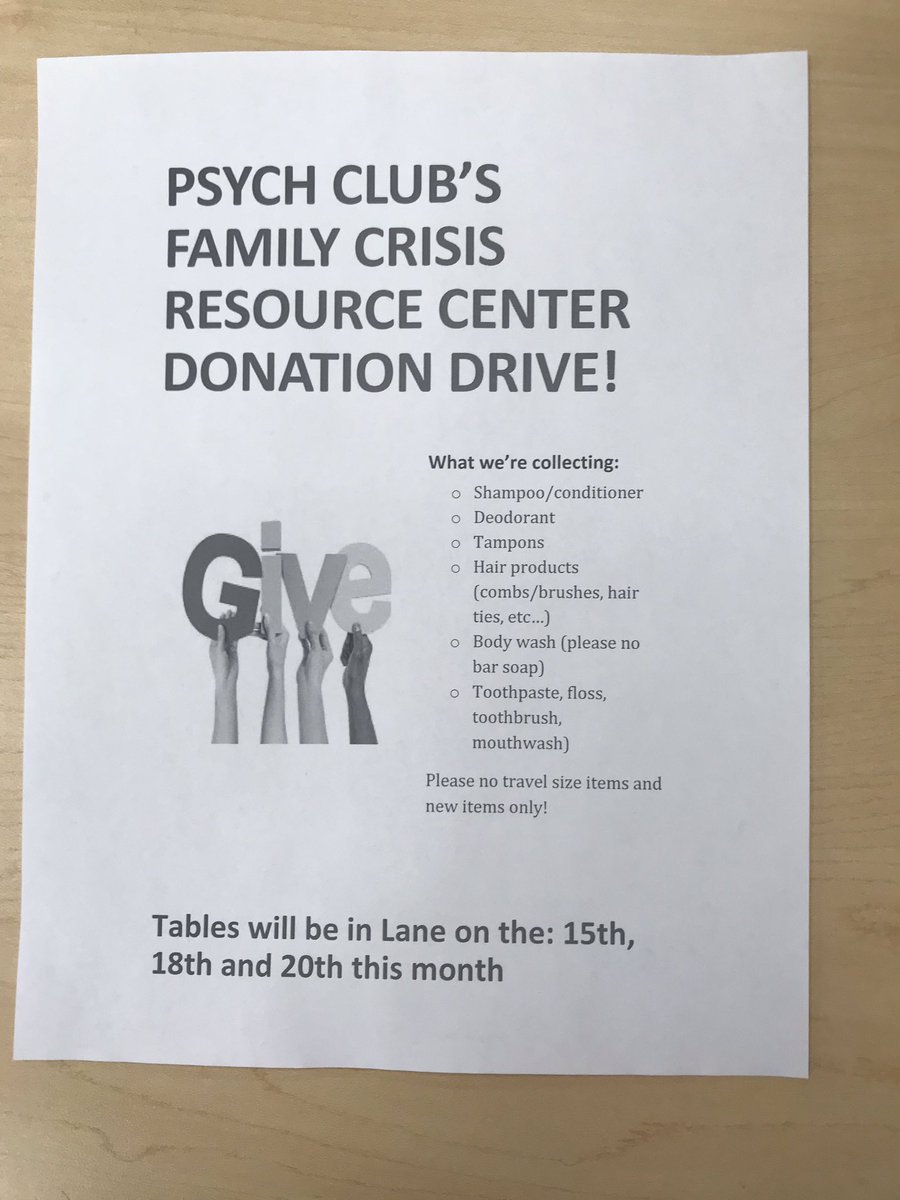psyched4fsu's tweet photo. Hey guys! We have a donation drive coming up for the family crisis resource center in Cumberland! Tables start tomorrow. Please donate what you can! https://t.co/8WPYQGh1GE