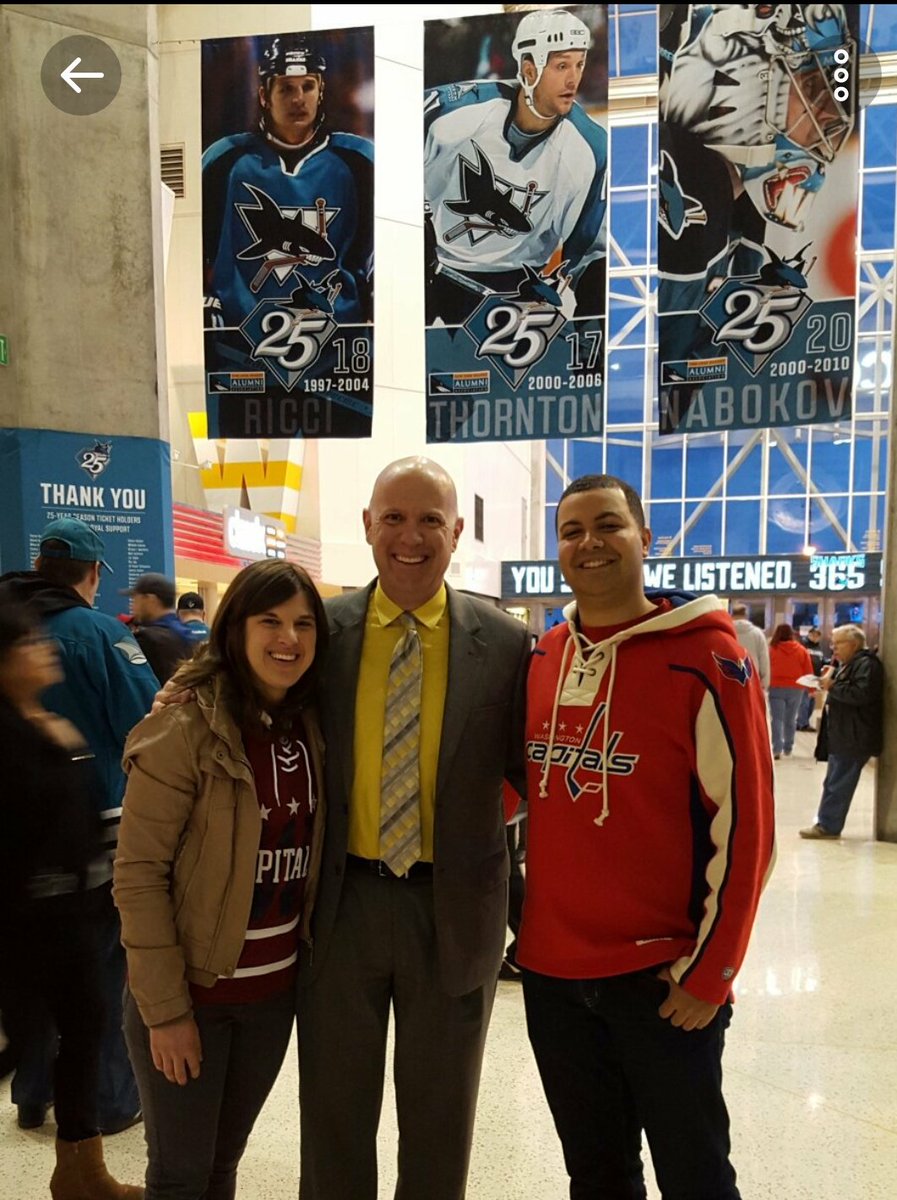 FlareThaRebel's tweet photo. #TBT to that one time @WaltonCaps was the coolest cat around and met up w/ @lwstuff and I during our #CapsCali trip in 2016. Hoping for a different outcome on the scoreboard tonight! #CapsSharks #ALLCAPS #ValentinesDay https://t.co/Z58muIg8gd