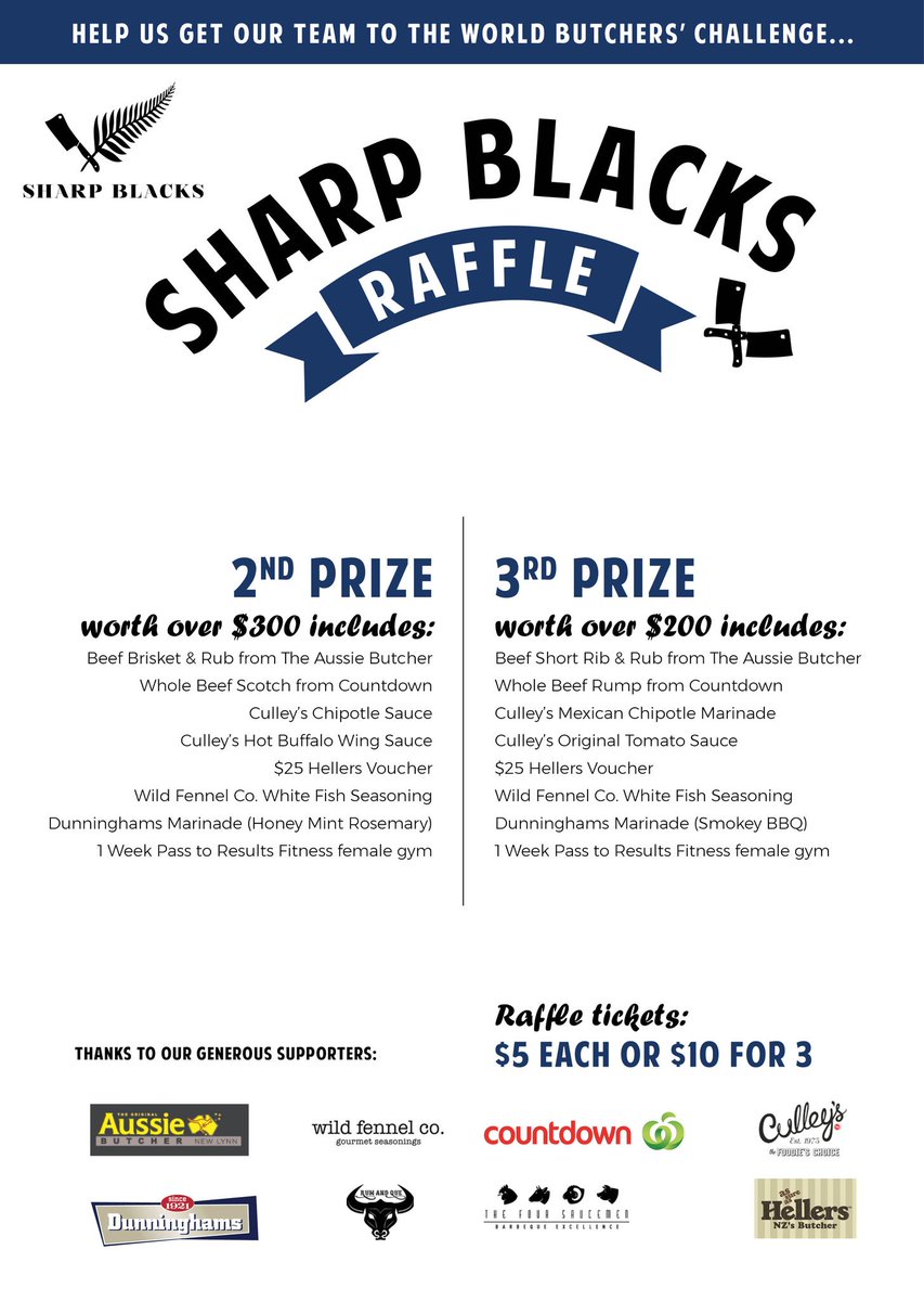 RetailMeatNZ's tweet photo. Here's a look at the prizes included in our #barbecue raffle happening at @Meatstockfest over the weekend. If you're keen to enter, come visit us outside at Stall 27. Every dollar raised will go towards supporting your New Zealand #SharpBlacks at the World Butchers' Challenge. https://t.co/sVZklIa8G0
