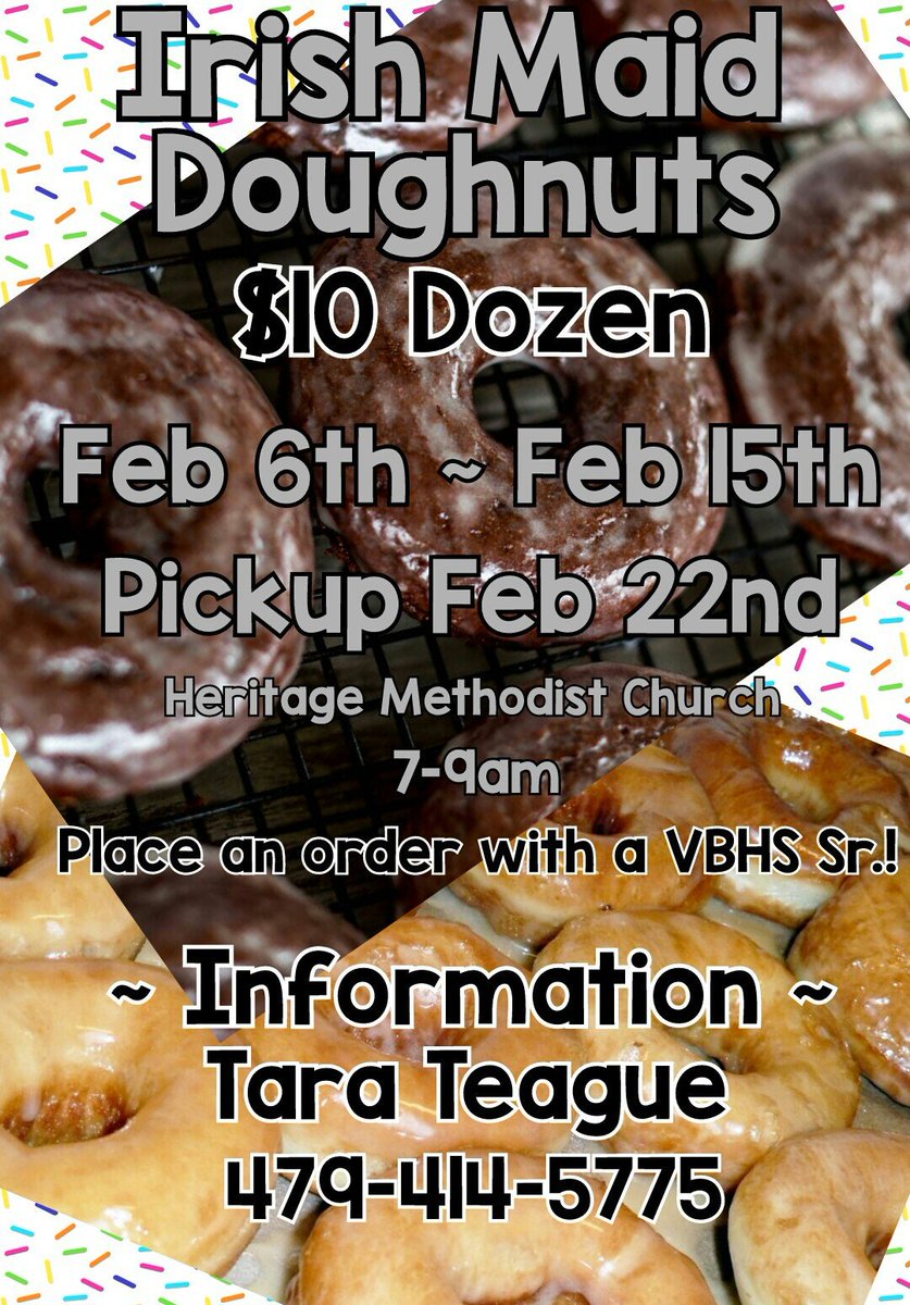 2019Vbhs's tweet image. 🚨REMINDER...Orders are due tomorrow!! Someone will be in the Commons tomorrow before school and at both lunches to collect Donut Forms &amp;amp; Money!! We must have them tomorrow!!